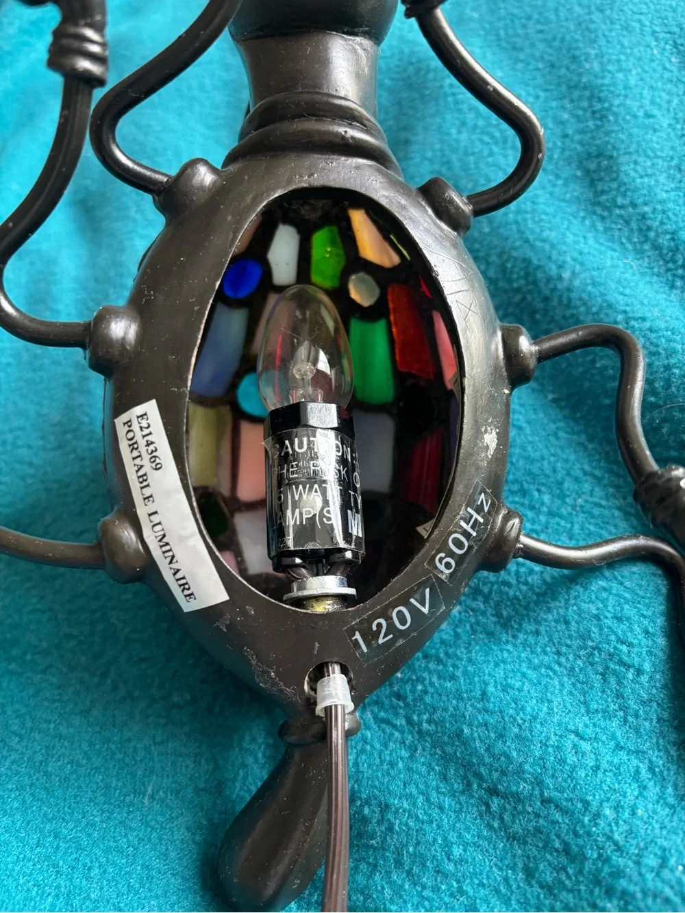 Stained Glass Mosaic Bug Lamp - Multicolor - Picture 3 of 5